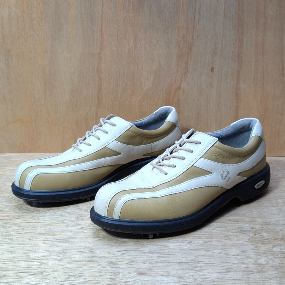Ecco Leather Golf Shoes Women's 40 (9.5) Tan Classic Hydromax Sneaker Style